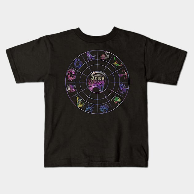 New zodiac 12 in 1 - Aries Kids T-Shirt by INDONESIA68